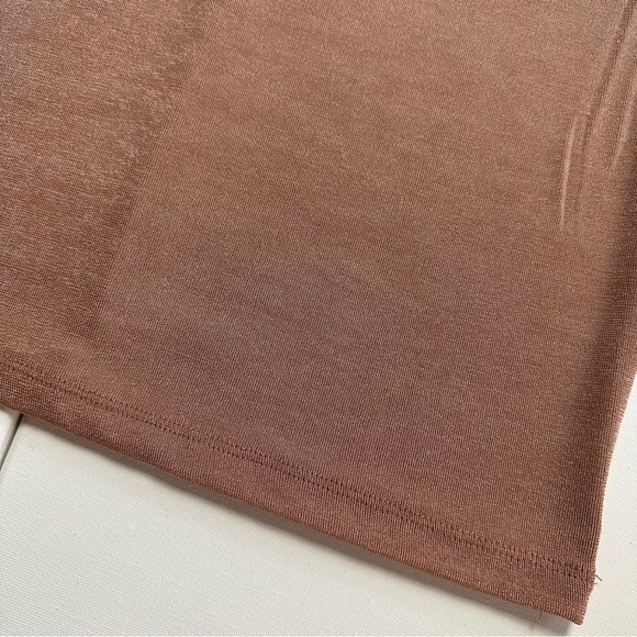 Zara Tan Silky Spaghetti Adjustable Strap Dress V-neckline Women Small - Picture 8 of 10